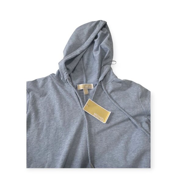 Michael Kors Blue Slub Chambray Pullover Hoodie Size L NWT - Picture 8 of 11